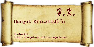 Herget Krisztián névjegykártya